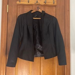 Shiny textured blazer black